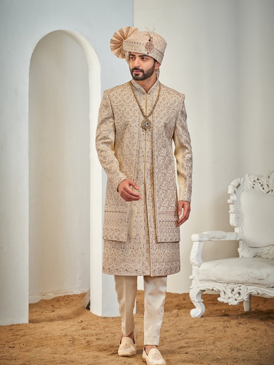 Noir Indo-Western Jacket Set — front view