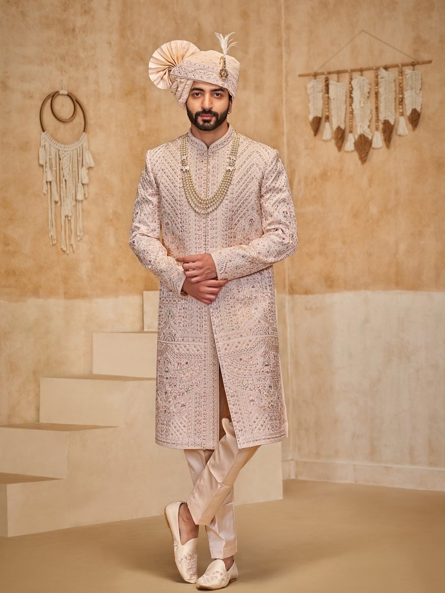 Embroidered wedding sherwani